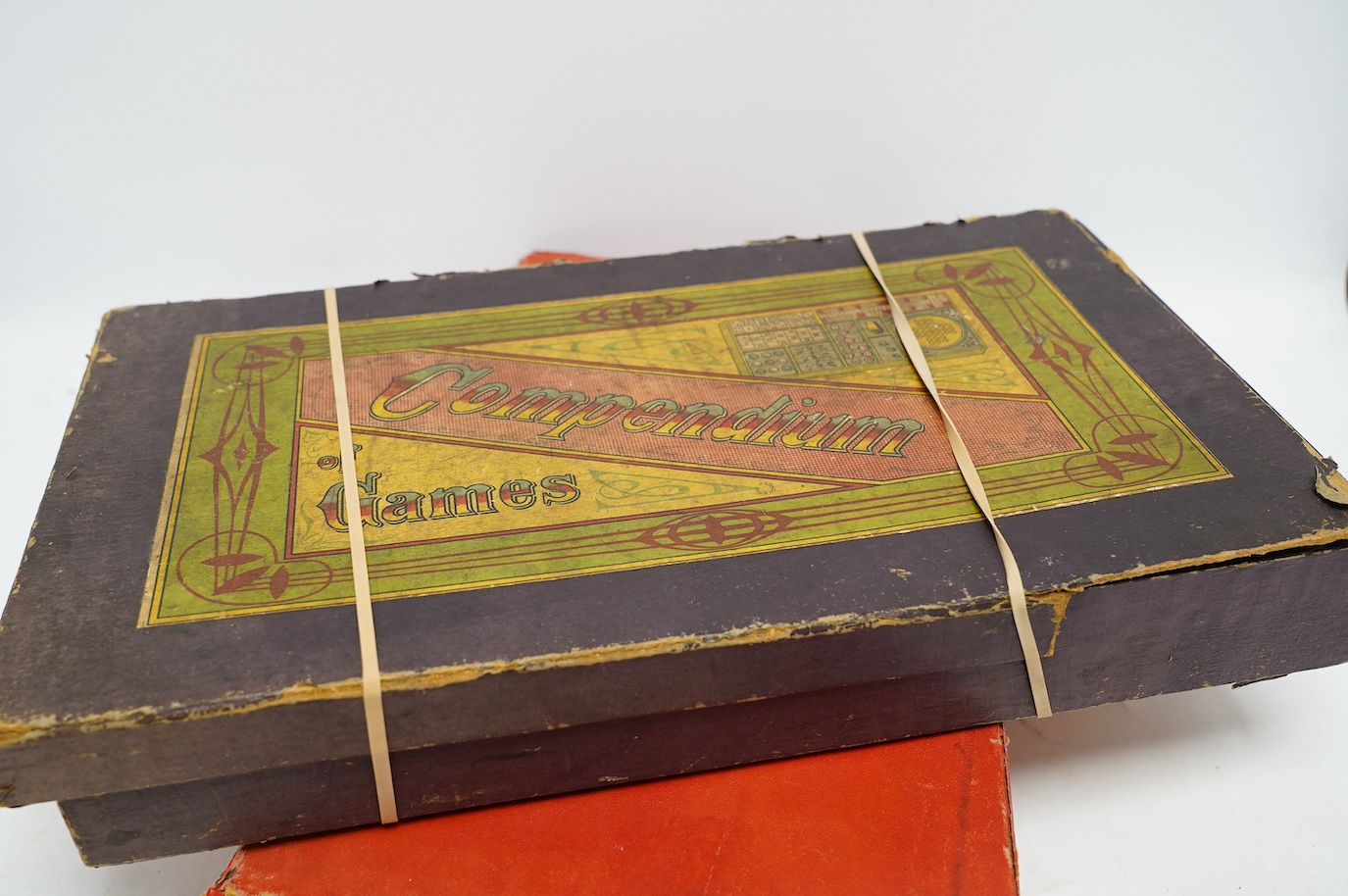 A collection of vintage games to include solitaire board, marbles, compendium, etc. Condition - fair, general wear commensurate with use